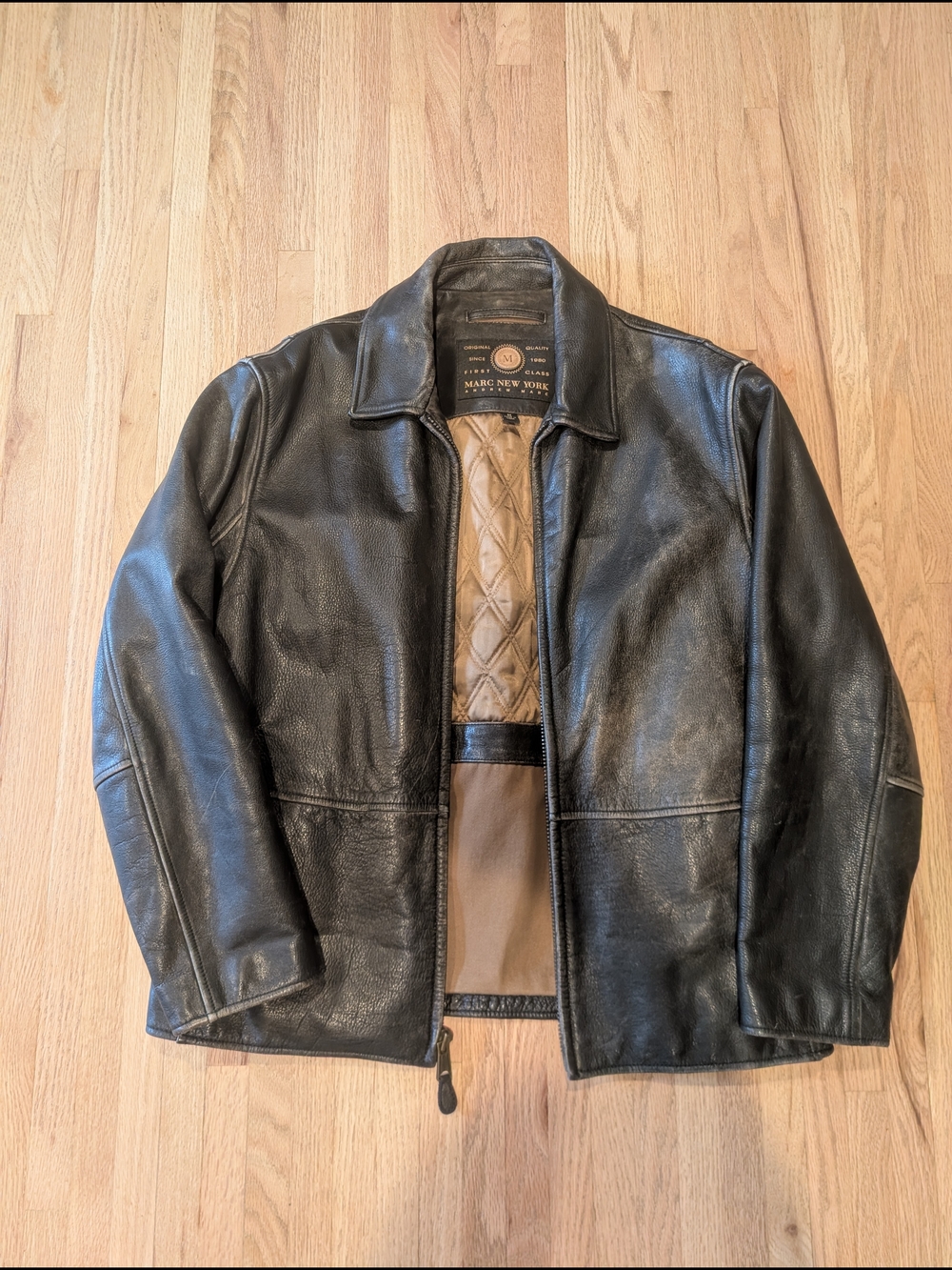Marc New York Genuine Leather Bomber Jacket
